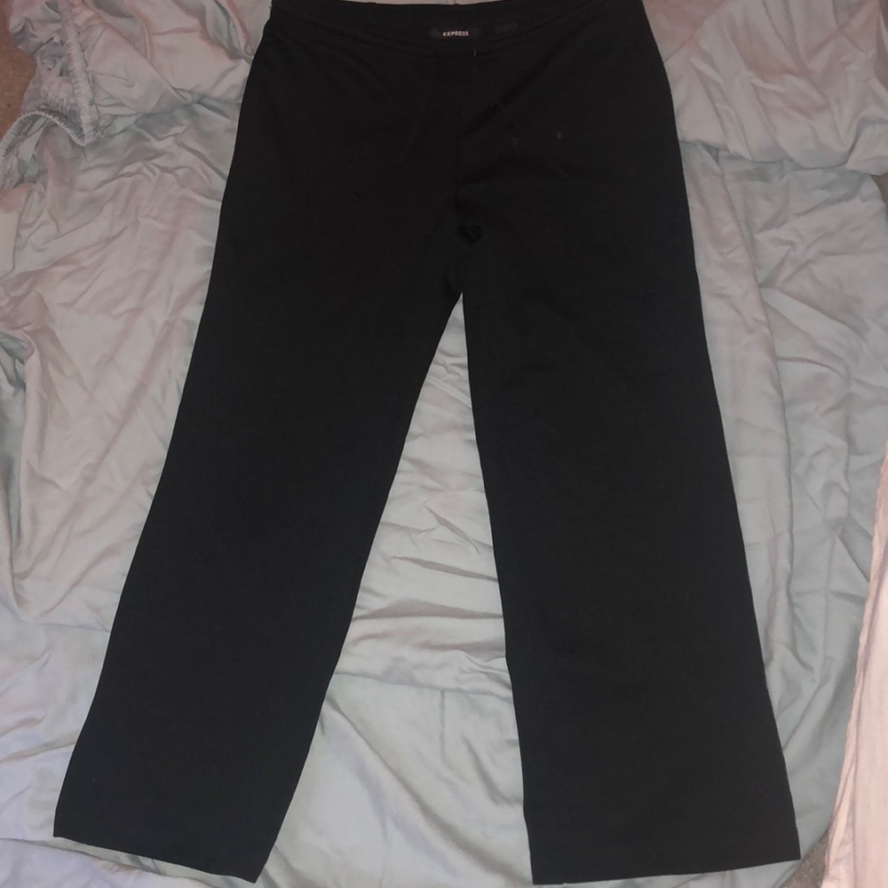 Crop elastic waist dress pants